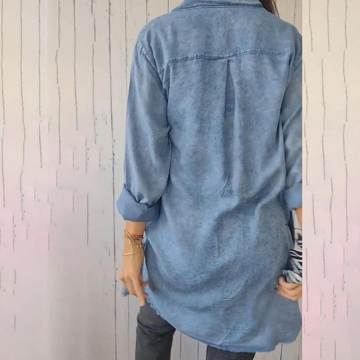 Komfortabel faux denim-skjorte - Sophie