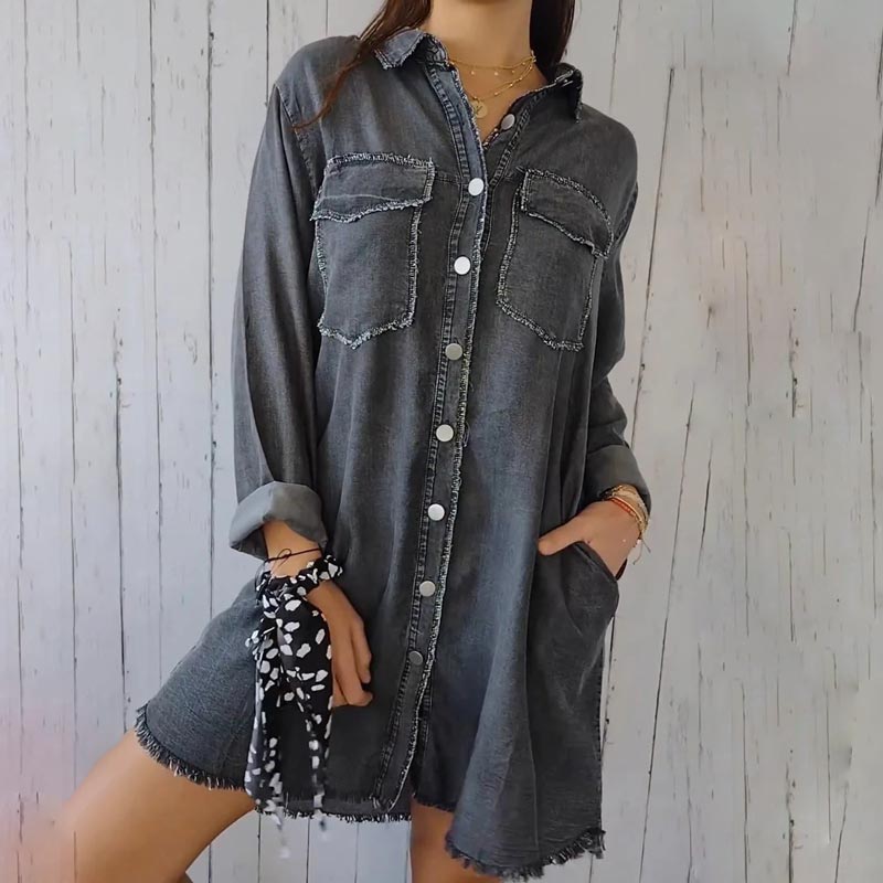 Komfortabel faux denim-skjorte - Sophie