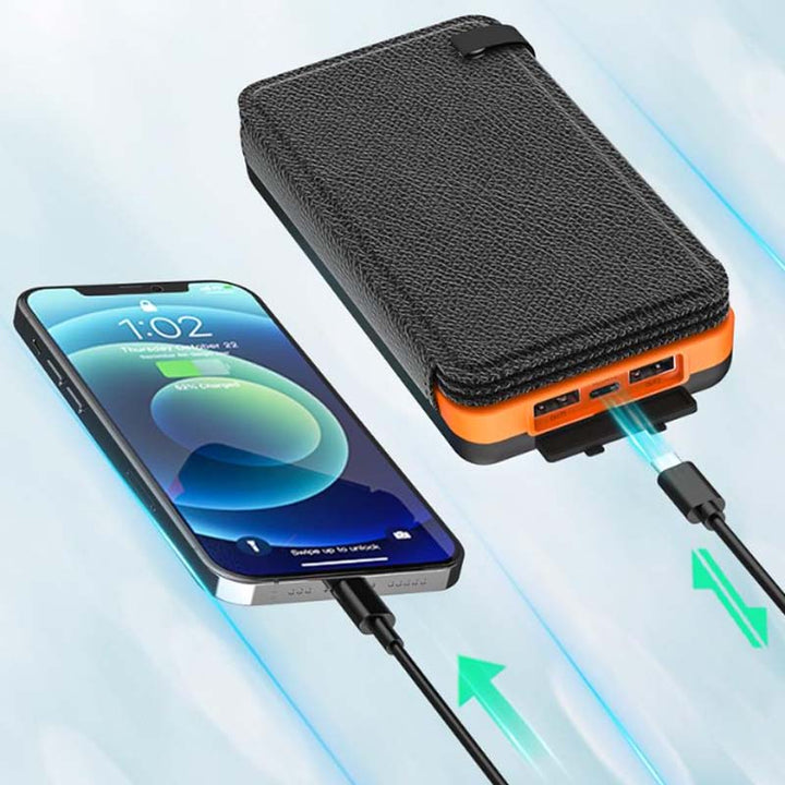 Solenergi-powerbank med 4 paneler og 3 USB-udgange – SunCore