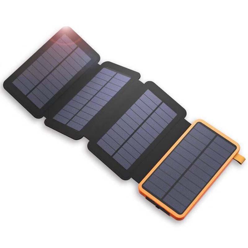 Solenergi-powerbank med 4 paneler og 3 USB-udgange – SunCore