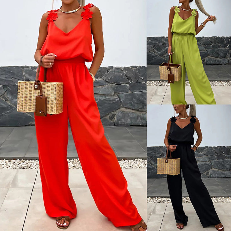 Luftig sommerjumpsuit med vide ben – Jasmin