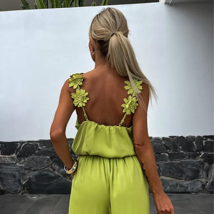 Luftig sommerjumpsuit med vide ben – Jasmin