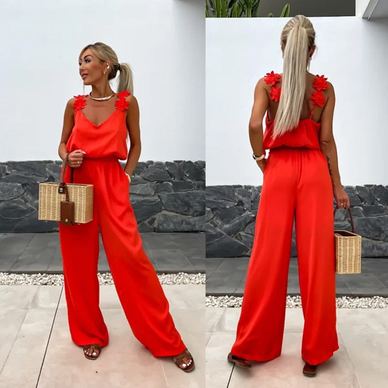 Luftig sommerjumpsuit med vide ben – Jasmin