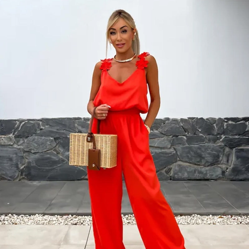 Luftig sommerjumpsuit med vide ben – Jasmin