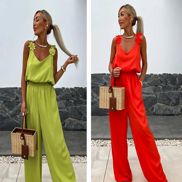 Luftig sommerjumpsuit med vide ben – Jasmin