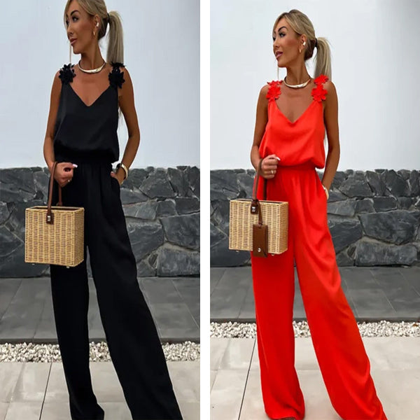 Luftig sommerjumpsuit med vide ben – Jasmin
