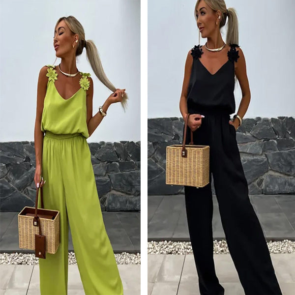 Luftig sommerjumpsuit med vide ben – Jasmin