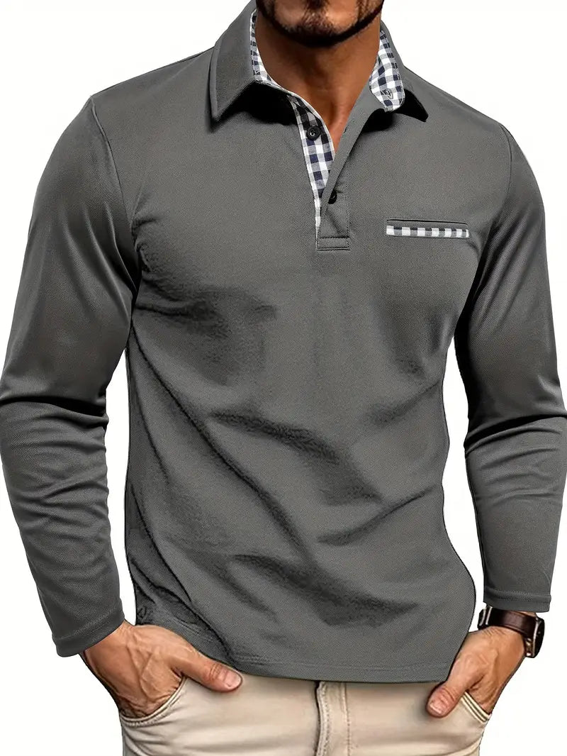 Herrepoloshirt med lange ærmer – Victor