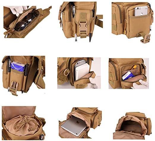Holdbar taktisk lårtaske til mænd – vandtæt design med flere lommer