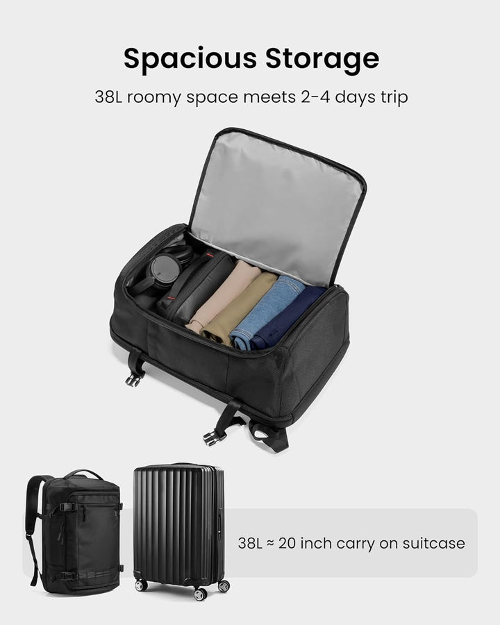 38L TSA-venlig håndbagage-rejserygsæk med laptoplomme
