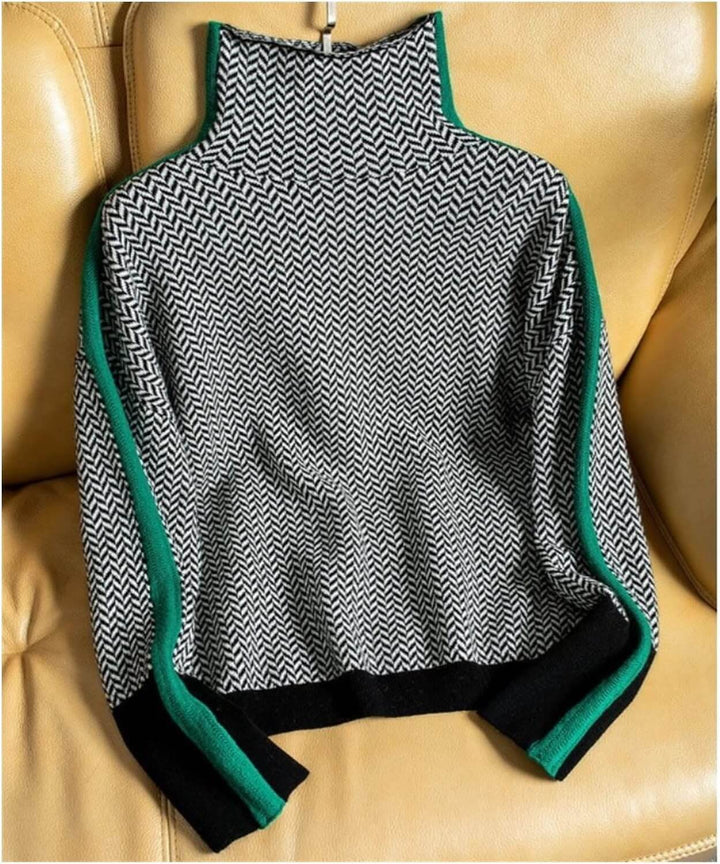 Dame rullekrave sweater i blødt strik – Amira