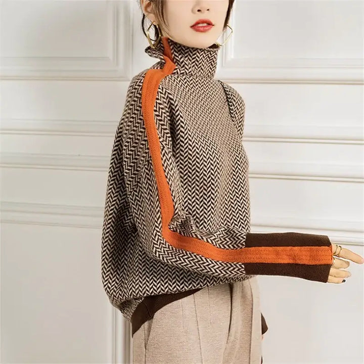 Dame rullekrave sweater i blødt strik – Amira
