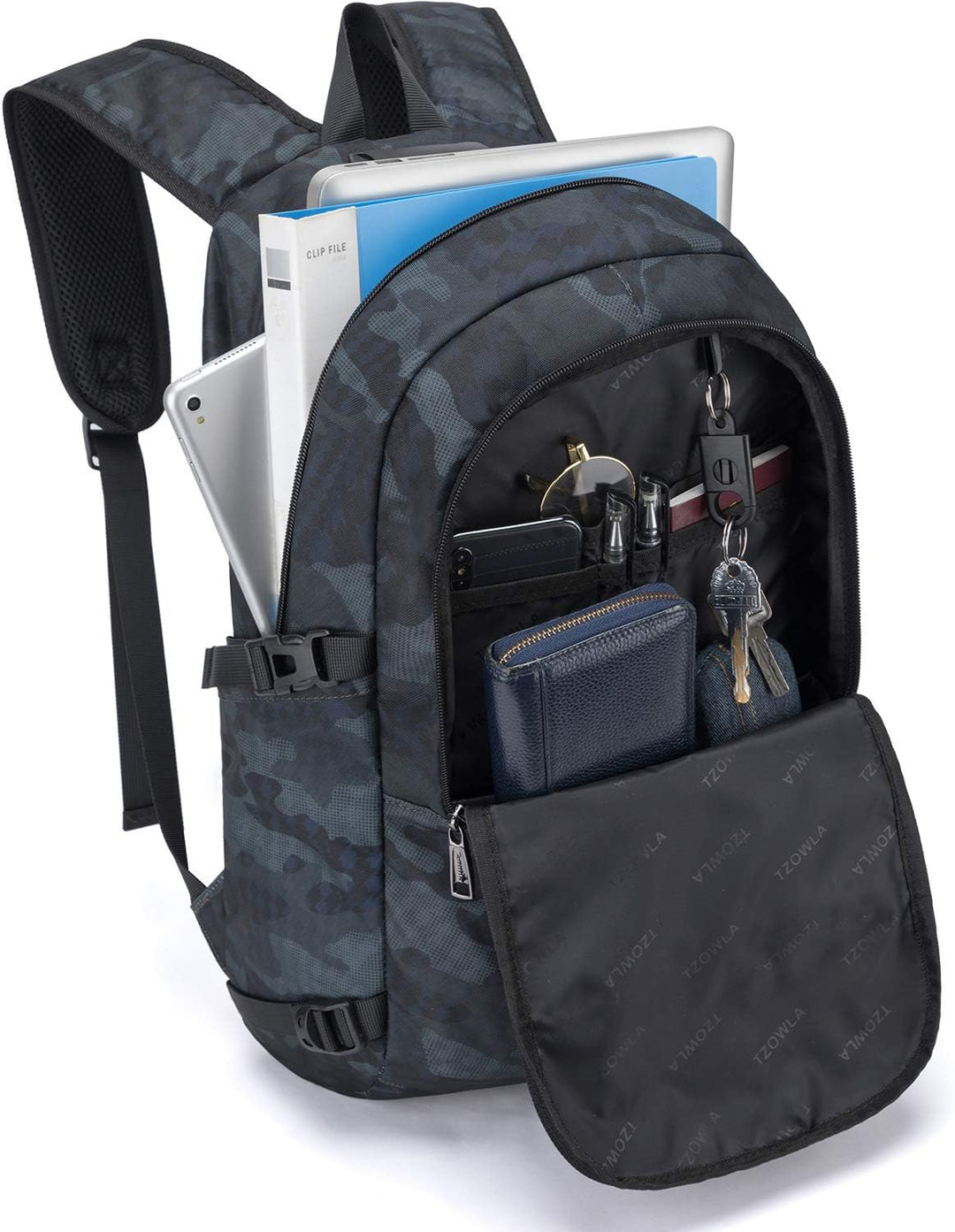 Ekstra stor tyverisikret laptop- og rejserygsæk med USB-port – 30–50 L