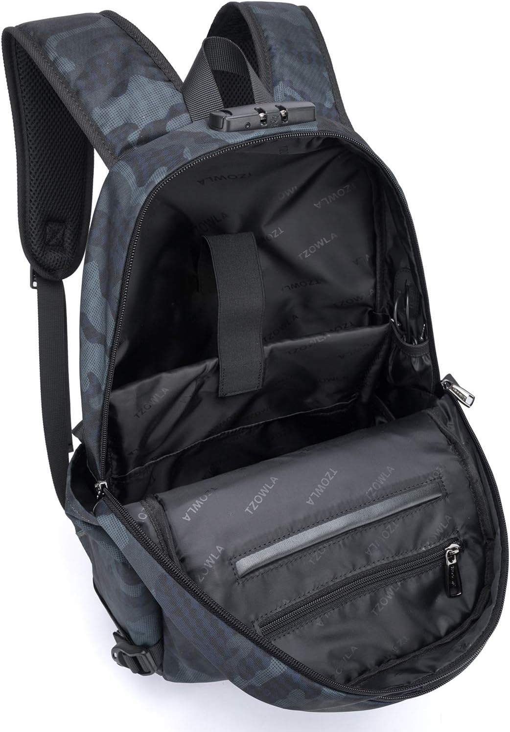 Ekstra stor tyverisikret laptop- og rejserygsæk med USB-port – 30–50 L