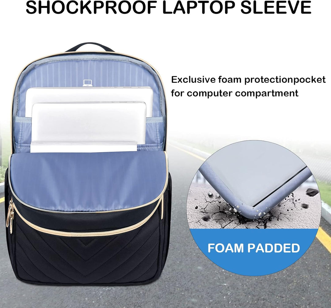 Let vandtæt laptop-rygsæk med USB-port – kompatibel med 15,6 tommer