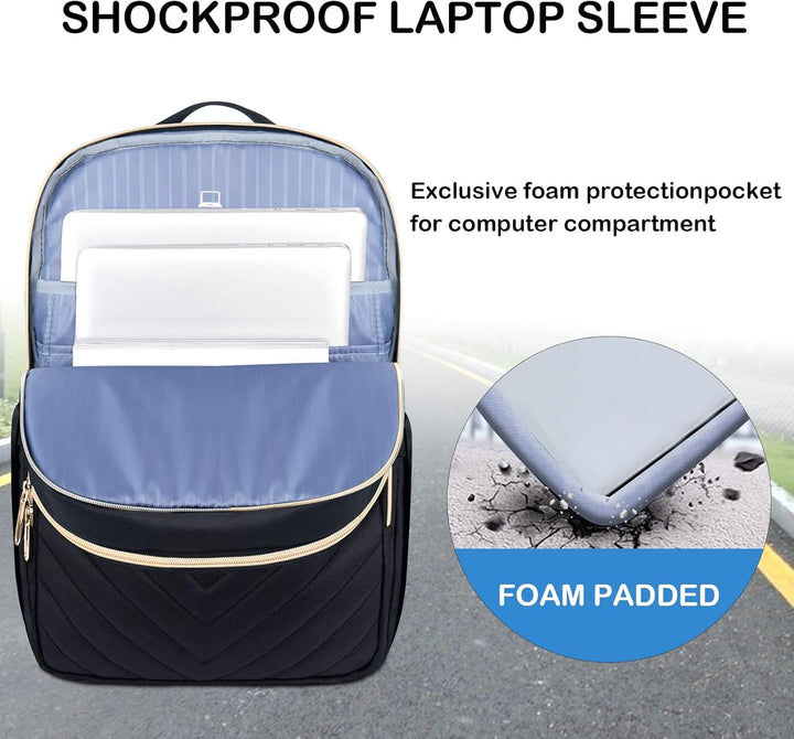 Let vandtæt laptop-rygsæk med USB-port – kompatibel med 15,6 tommer