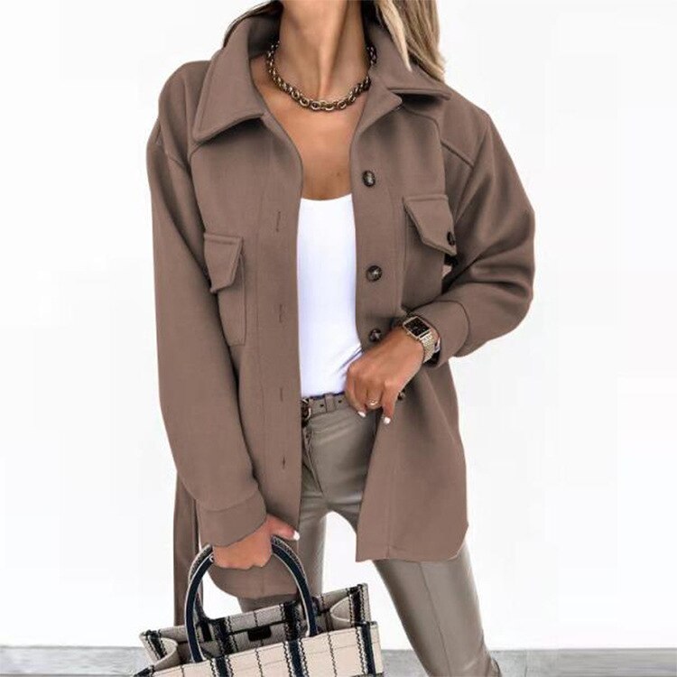Stilfuld uld-look jakke til damer - Sophie