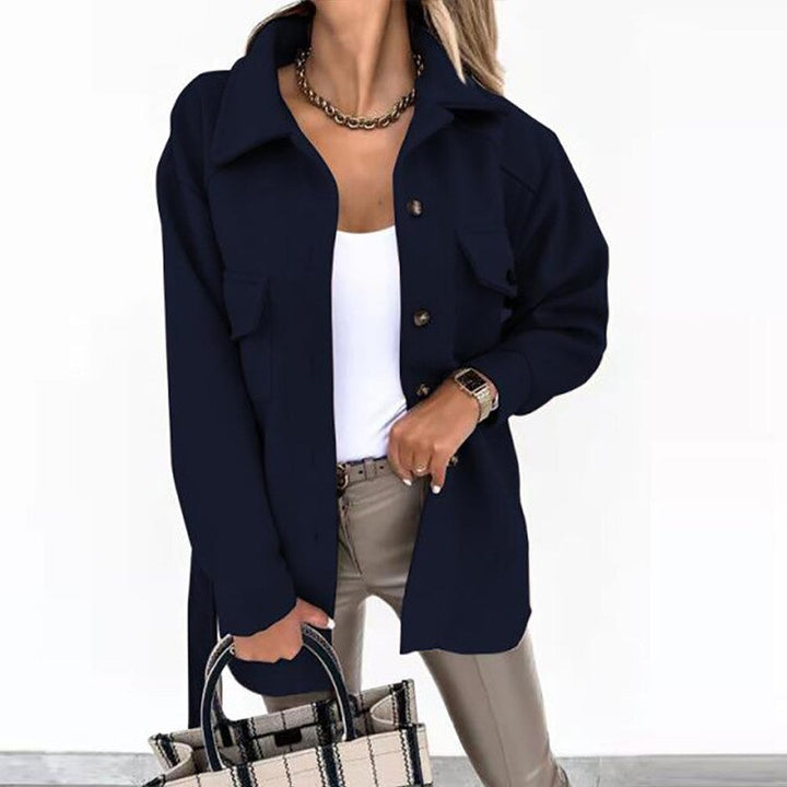 Stilfuld uld-look jakke til damer - Sophie