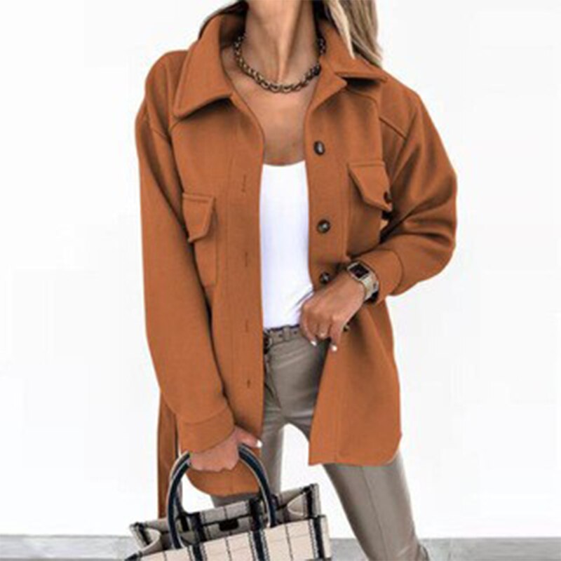 Stilfuld uld-look jakke til damer - Sophie