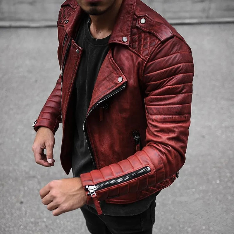 Herren Leren Bikerjakke – Cael