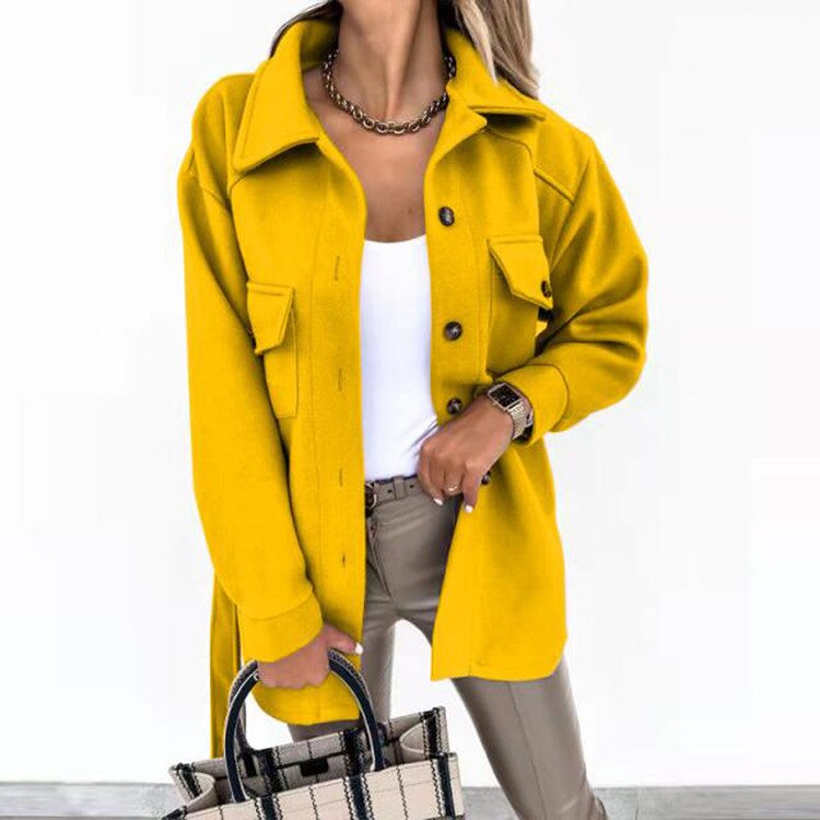 Stilfuld uld-look jakke til damer - Sophie