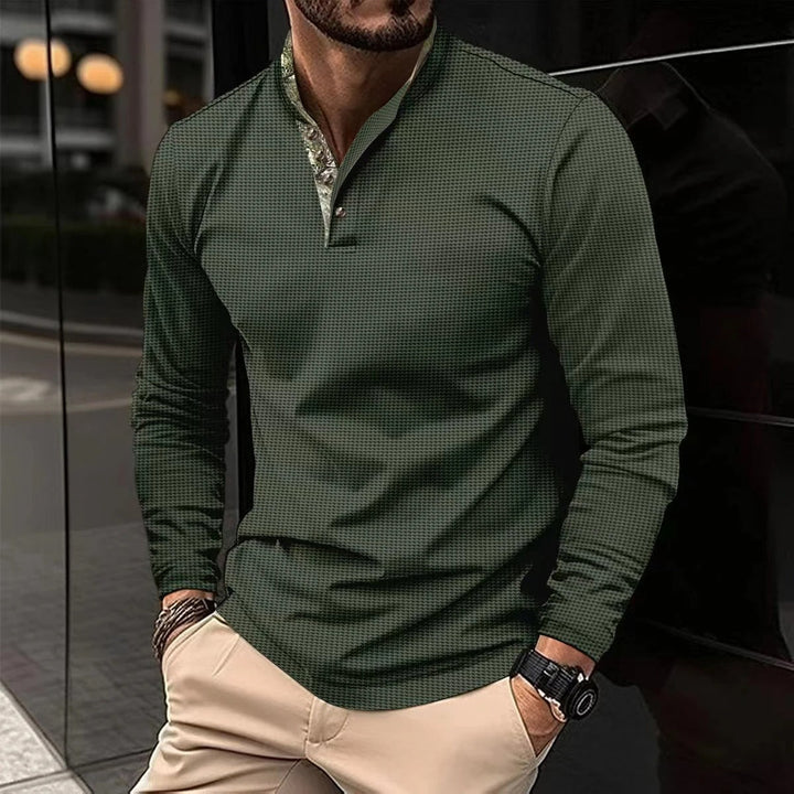 Stilfuld langærmet herrepolo - Finn
