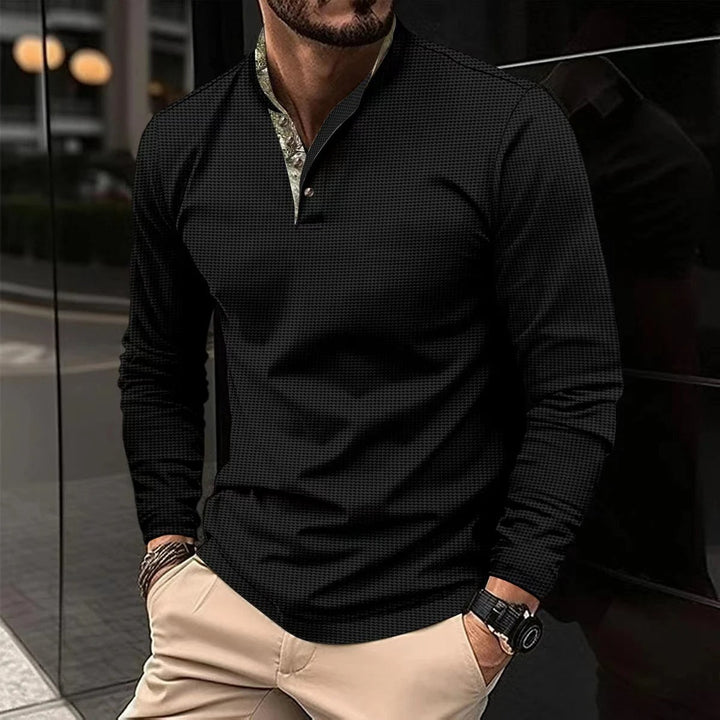 Stilfuld langærmet herrepolo - Finn