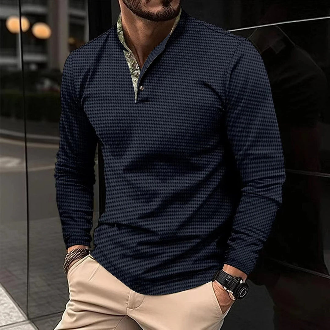 Stilfuld langærmet herrepolo - Finn