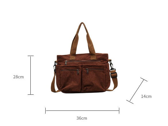 Trendy ribfløjl skuldertaske - VelvetVogue