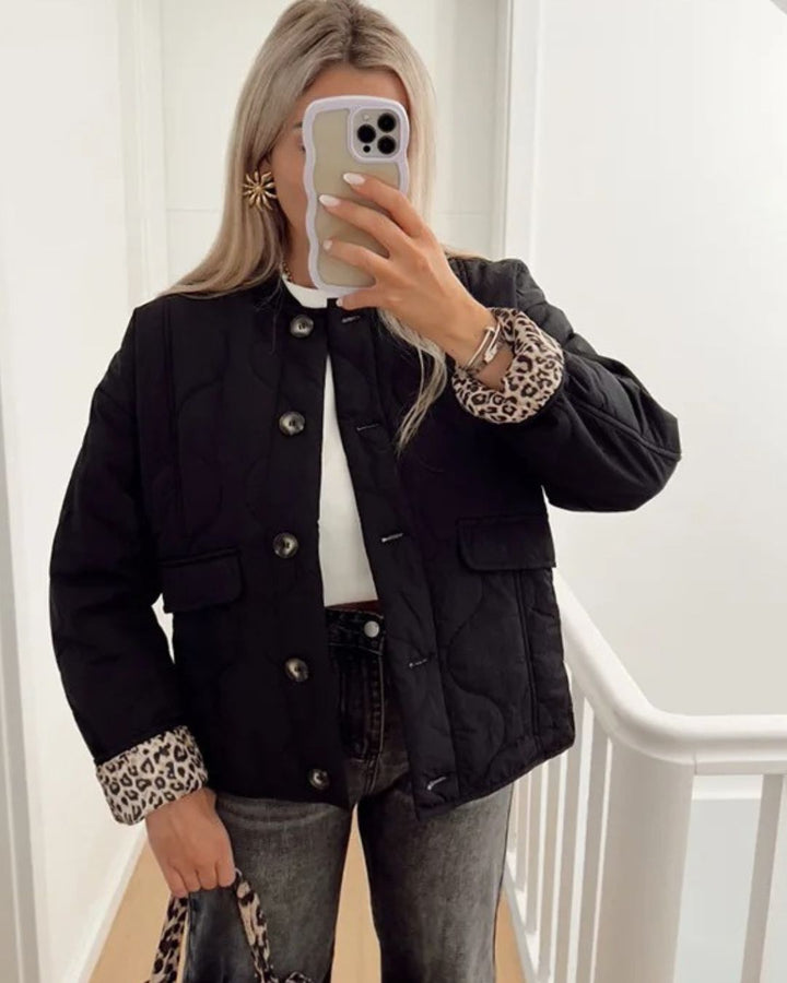 Elegant damejakke med leopardfor – Narela