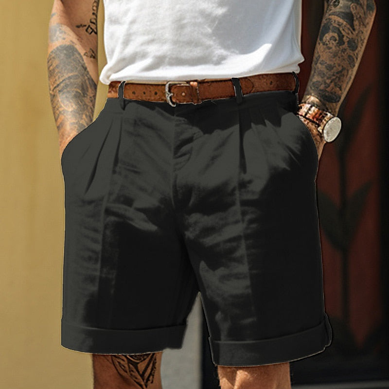 Stilfulde hør-bomulds herreshorts – Milan