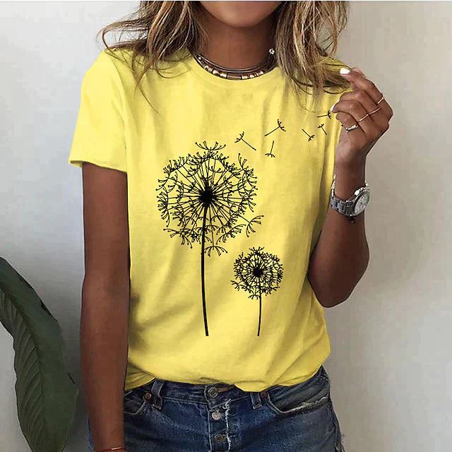 Behagelig dame-T-shirt med rund hals og blødt stof – Rhea