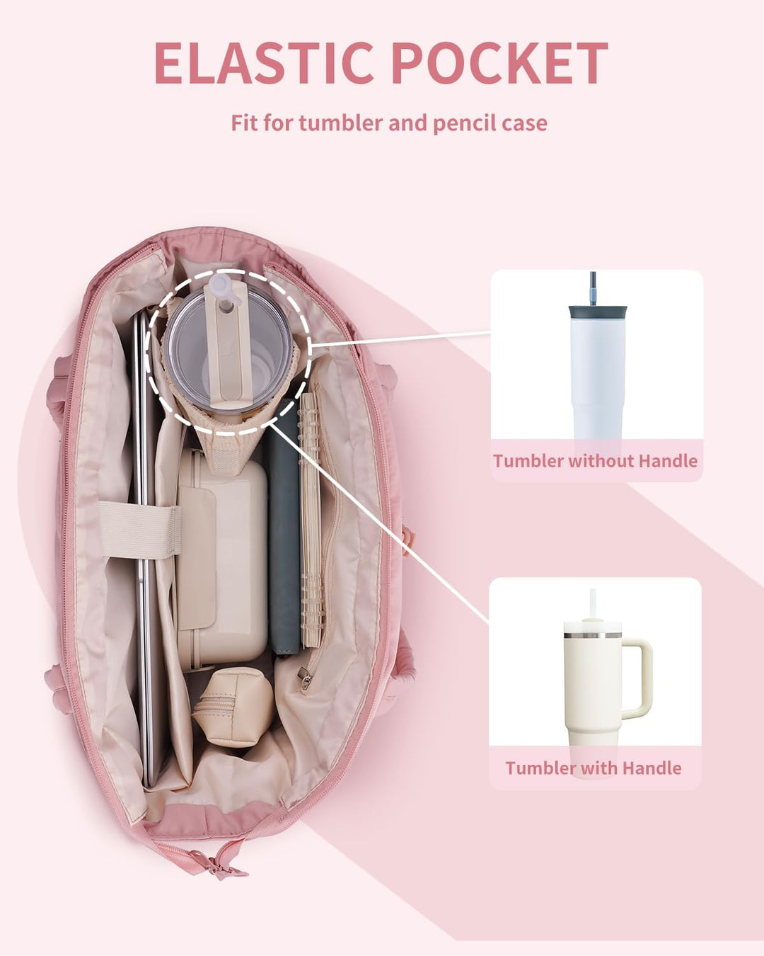 Polstret puffer-taske med kopholder og laptoplomme til rejser og arbejde