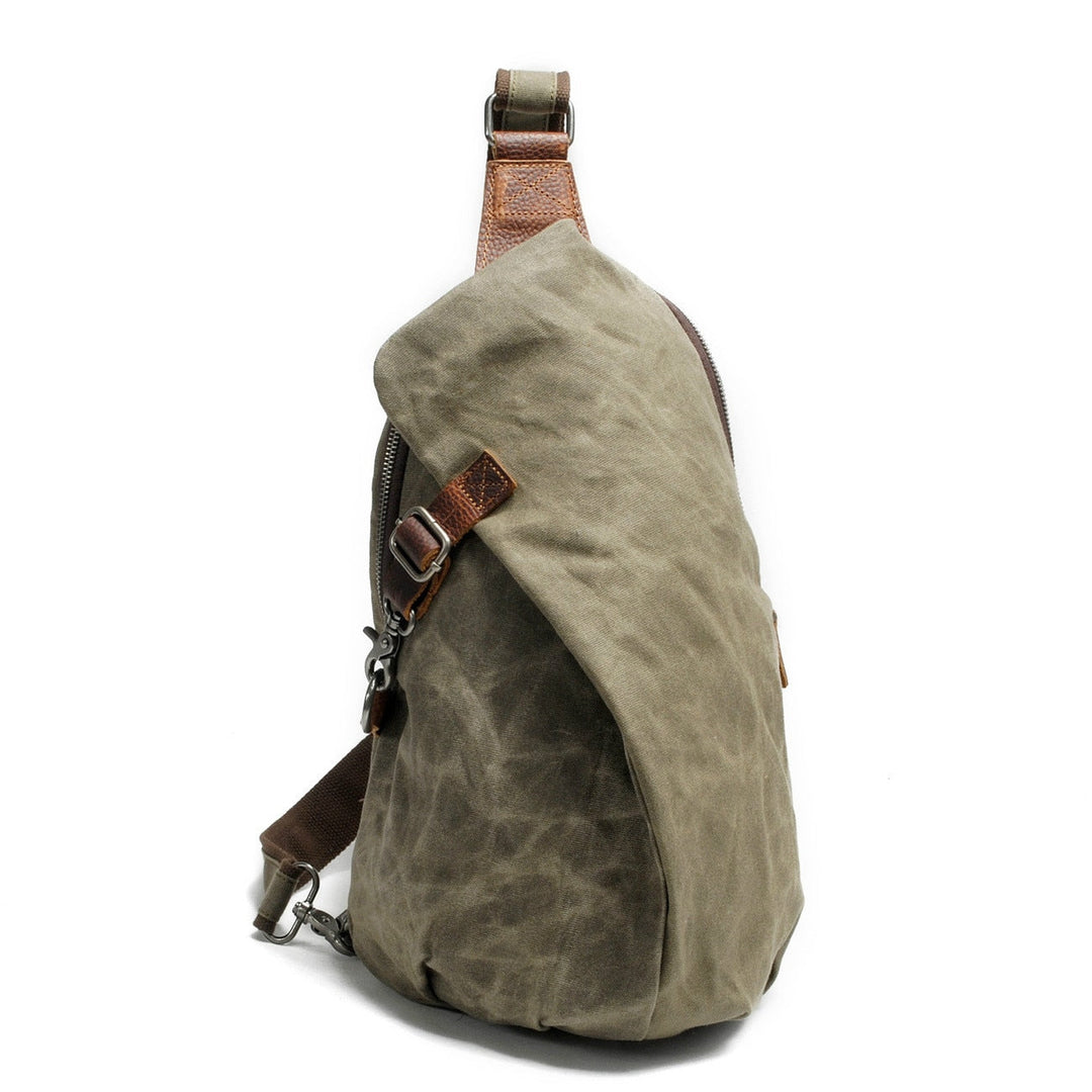 Vandafvisende canvas-skuldertaske med tyverisikret rum – MultiWear