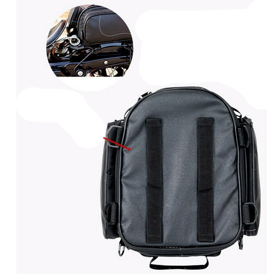 Vandtæt motorcykelbagtaske med udfoldelig opbevaringsplads.