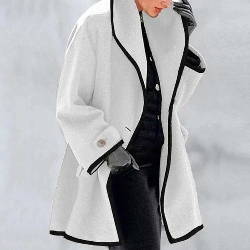 Varm vinter-trenchcoat i uld til kvinder - Emma