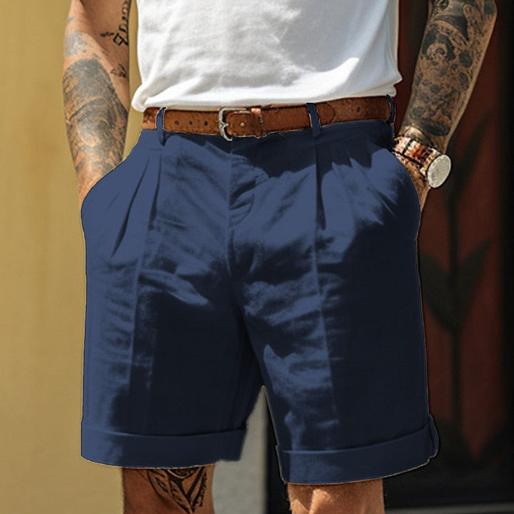 Stilfulde hør-bomulds herreshorts – Milan