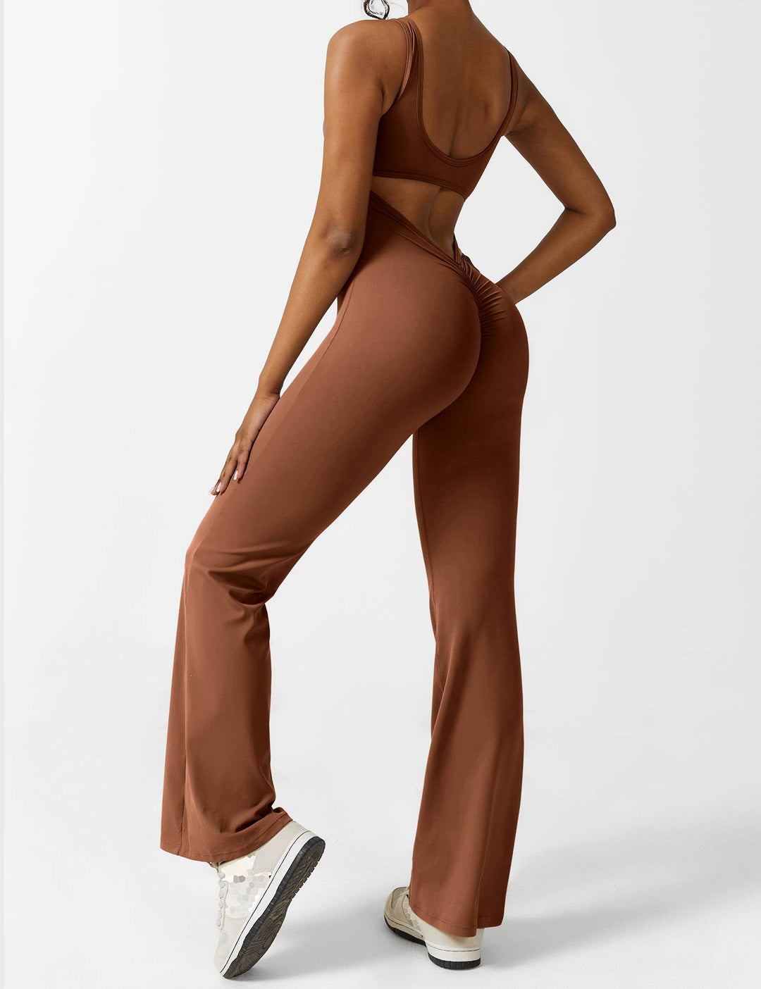 Rygfri buksedragt med vide ben – Liv