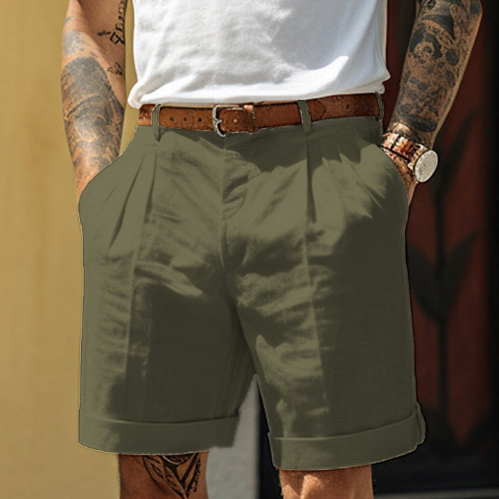 Stilfulde hør-bomulds herreshorts – Milan