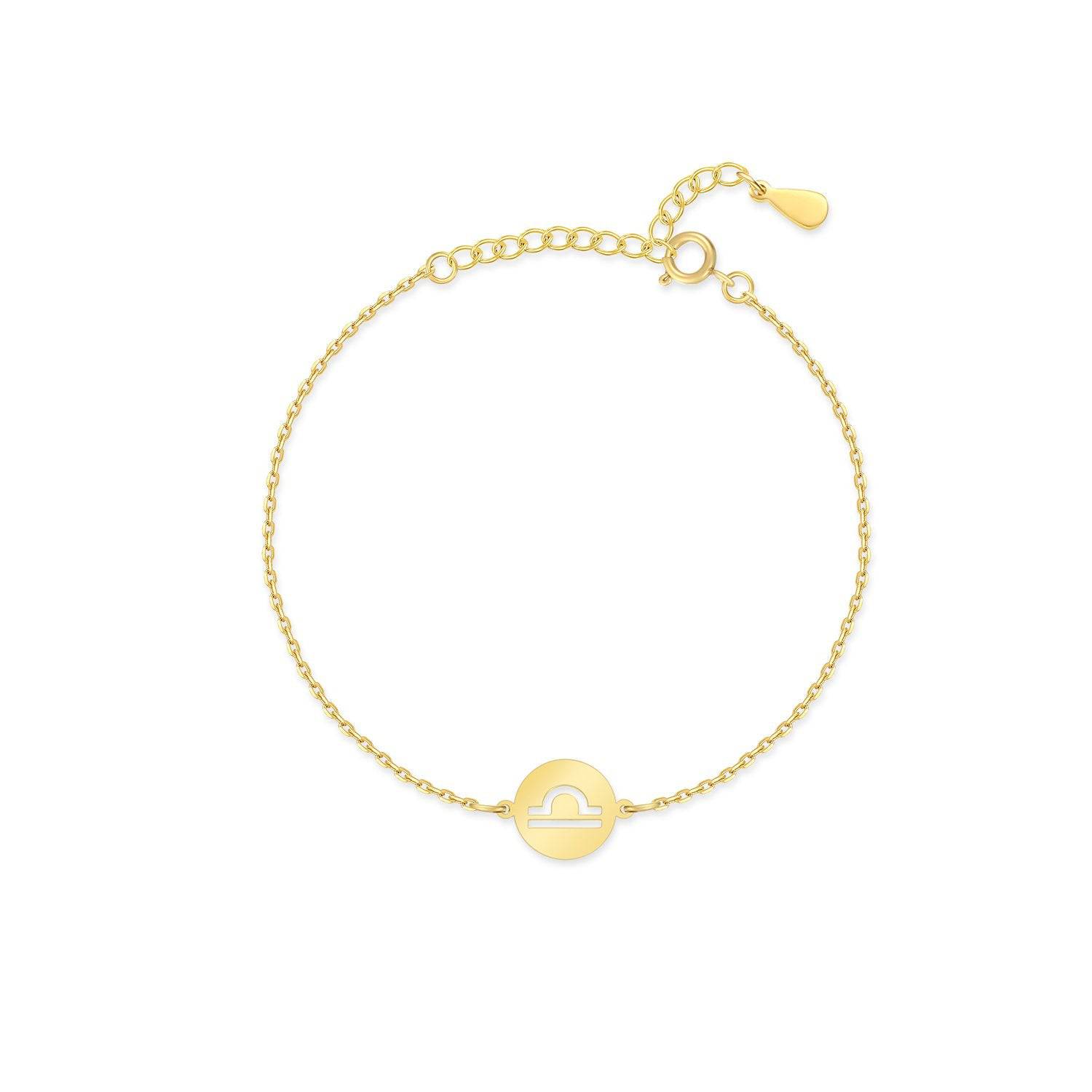 Goldenes Zodiak-Armband mit Waage-Symbol, verstellbare Kette, eleganter Schmuck für Damen.