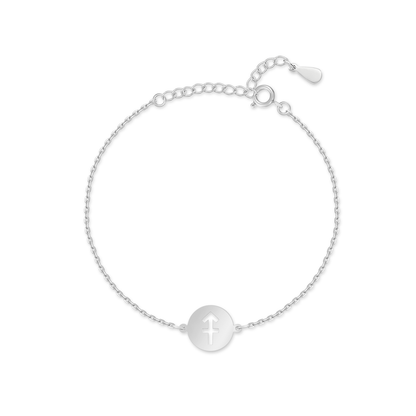 Silbernes Zodiak-Armband mit Schütze-Symbol, verstellbar, eleganter Schmuck für Damen.